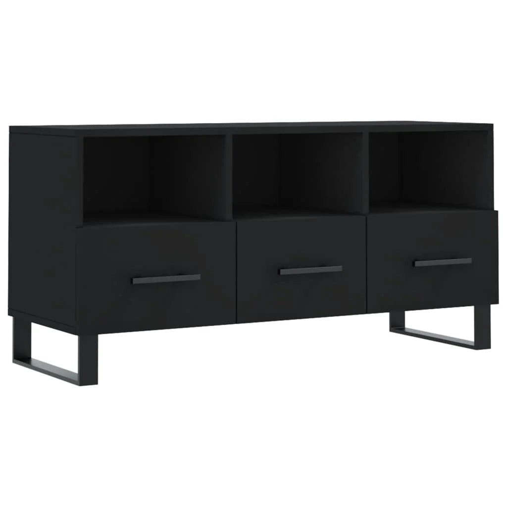 Mobile TV multimediale scaffale TV credenza mobile TV sala da pranzo soggiorno camera da letto 102 x 36 x 50 cm legno ingegnerizzato nero 02_0025602