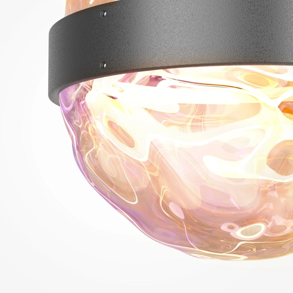 Maytoni Applique Moderna Misterio 1 luce LED integrato nero metallo vetro
