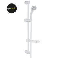 Ogomondo saliscendi in abs bianco blush con doccetta e portasapone