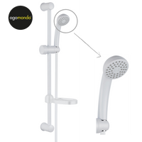 Ogomondo saliscendi in abs bianco blush con doccetta e portasapone