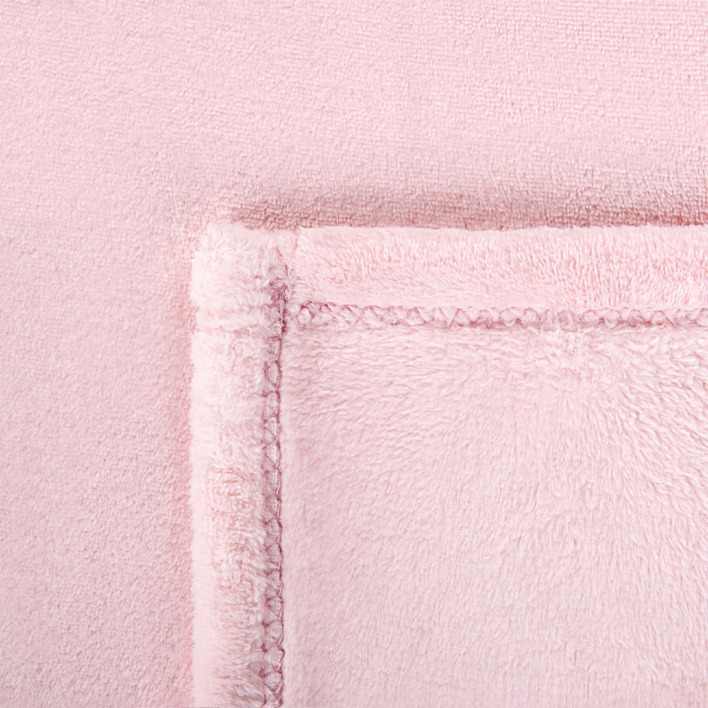 Coperta plaid in poliestere rosa 200 x 220 cm morbido durevole letto divano soggiorno stile classico