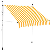 Tenda da Sole Retrattile Manuale 150cm Strisce Arancione Bianco 43231