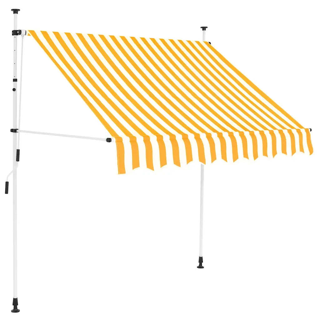 Tenda da Sole Retrattile Manuale 150cm Strisce Arancione Bianco 43231