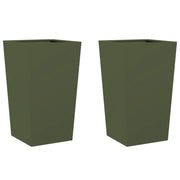 Fioriera rialzata per piante fiori giardino terrazze set da 2 verde oliva 45 x 45 x 75 cm acciaio verde 02_0039085
