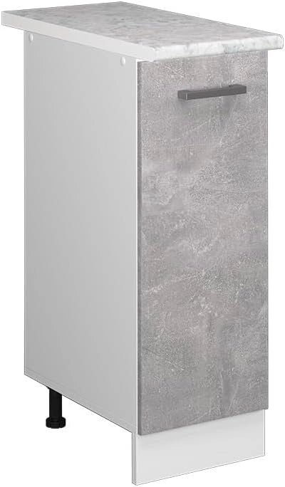 Base universale R-Line, Grigio-blu, 60 cm con ante, senza piano di lavoro, per la conservazione di utensili domestici e prodotti per la pulizia
