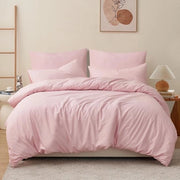 Set di coperte 220x240 3 pezzi rosa - copertone 220x240 set con cuscini, set di coperte microfibra 240x220 con chiusura a righelli, morbidi e stirati in modo da non creare pannelli
