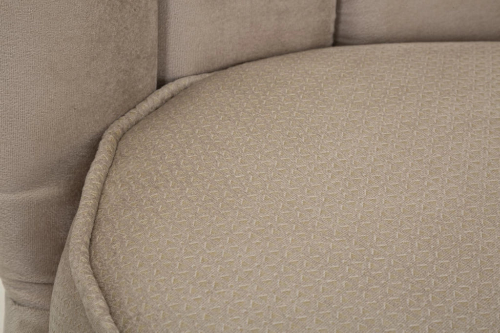 Divano in tessuto crema e metallo dorato 136x76x78cm Vienna Plus