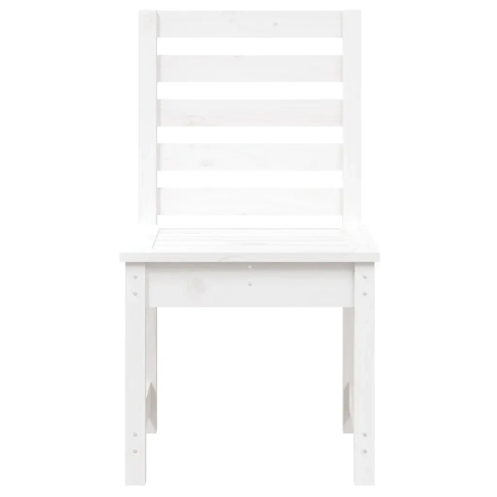 Sedie da Giardino 2pz Bianche 50x48x91,5 Legno Massello di Pino 824026