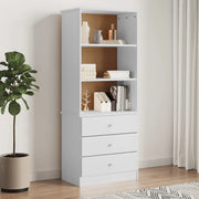 Libreria con Cassetti ALTA Bianca 60x35x142 cm Massello di Pinocod mxl 81896