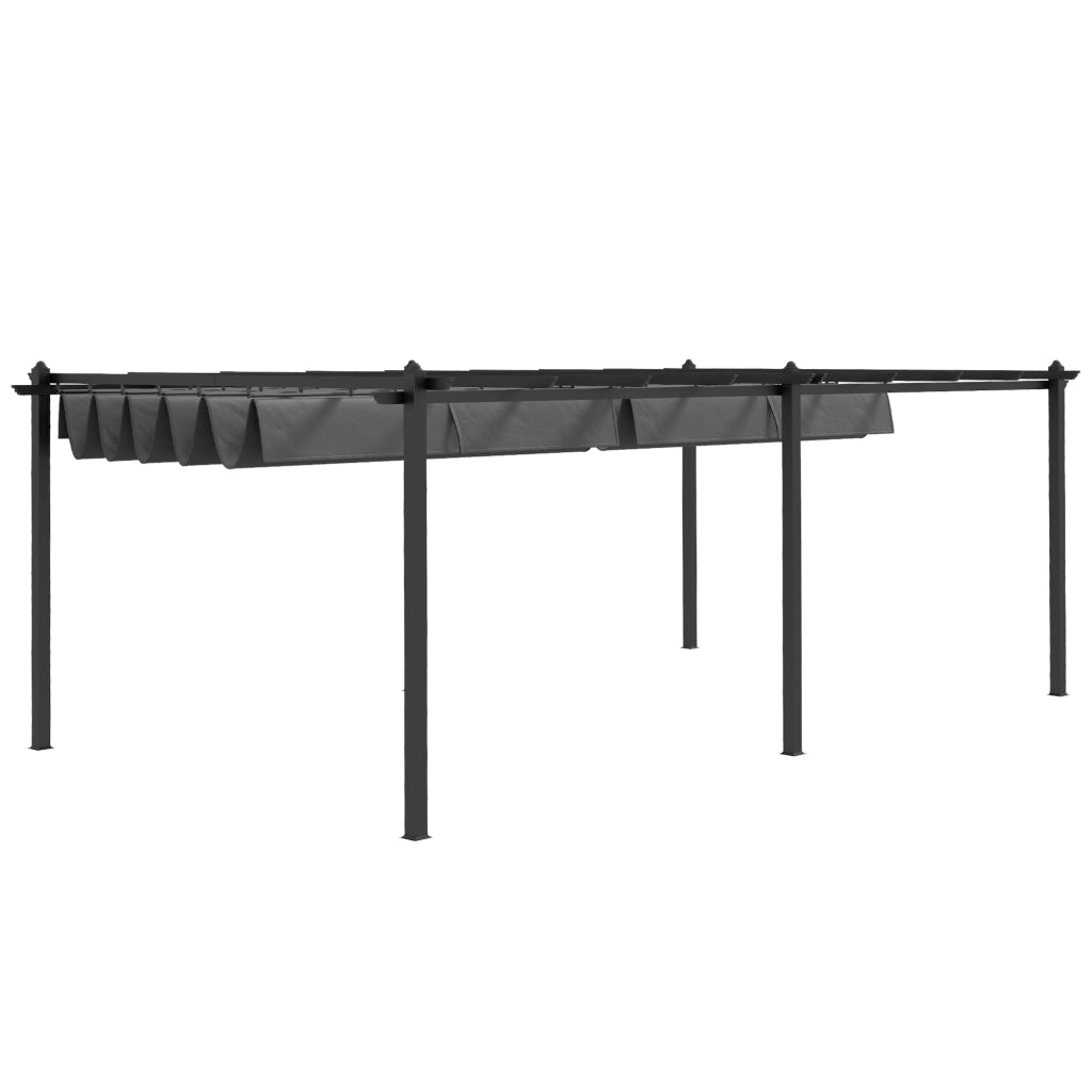 Pergola retrattile per terrazza ¨C zephmum ¨C 3.5x6 m in alluminio e poliestere grigio scuro
