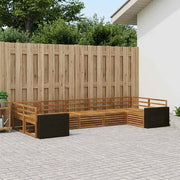Set di divani da esterno 7 pz Naturale Legno di Acacia Massello 3383812