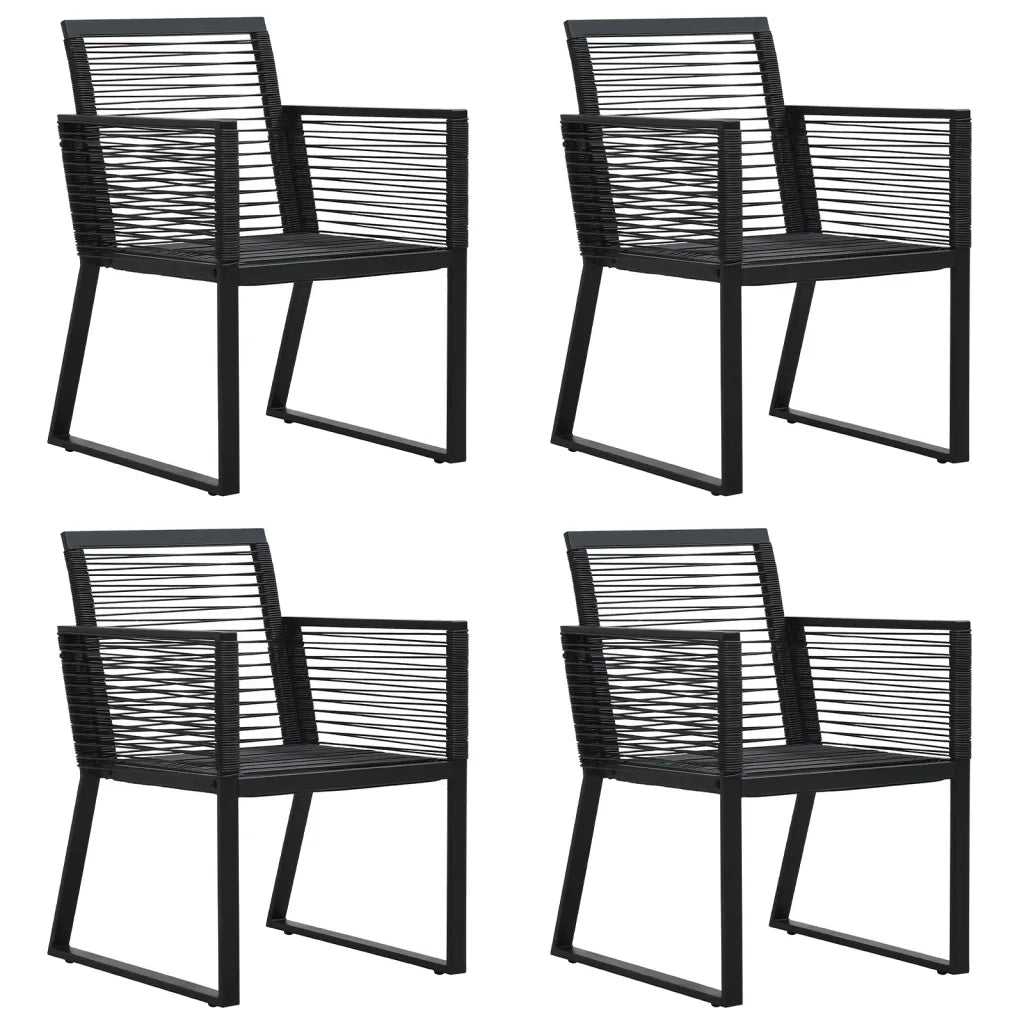 Set da Pranzo da Giardino 5 pz Nero in Rattan PVC cod mxl 35555
