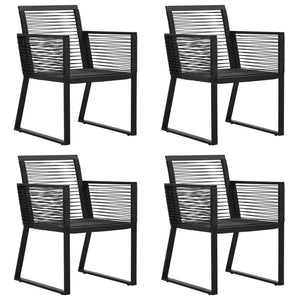 Set da Pranzo da Giardino 5 pz Nero in Rattan PVC cod mxl 35555