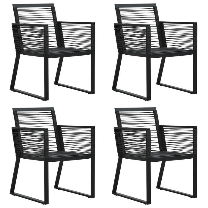 Set da Pranzo da Giardino 5 pz Nero in Rattan PVC cod mxl 35555