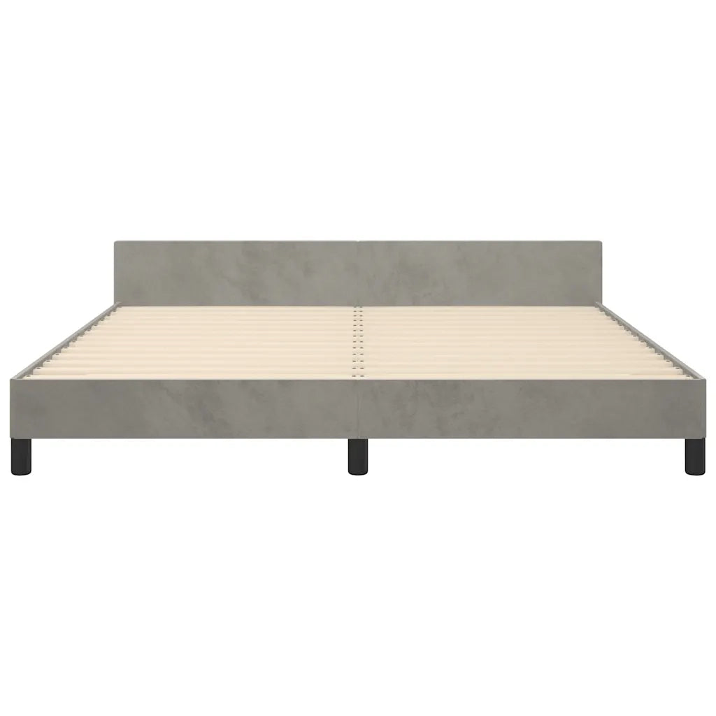 Giroletto senza Materasso-Struttura Letto Grigio Chiaro 180x200 cm Velluto 423709