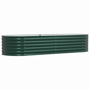 Fioriera rialzata moderna per esterni 240 x 80 x 44 cm design minimalista in acciaio verde 02_0058909