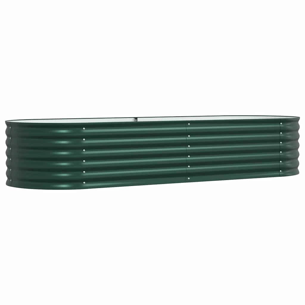 Fioriera rialzata moderna per esterni 240 x 80 x 44 cm design minimalista in acciaio verde 02_0058909