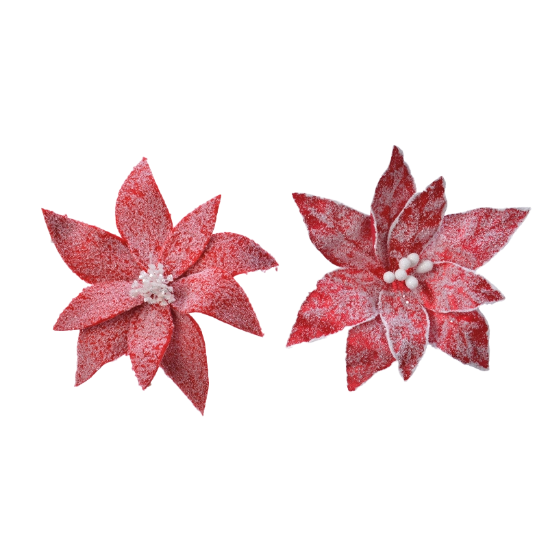 Fiori natale innevati assortiti Ø29 cm