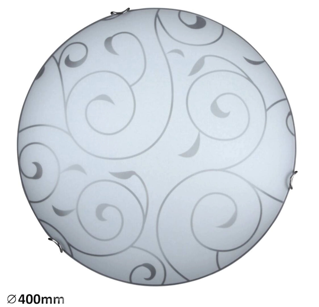 Plafoniera tonda 40 cm vetro bianco E27x2 Rabalux 3853