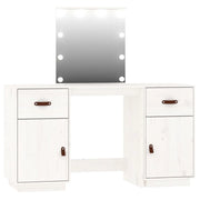 Set da toeletta con illuminazione a LED 135 x 50 x 135 cm legno di pino massiccio bianco 02_0006218