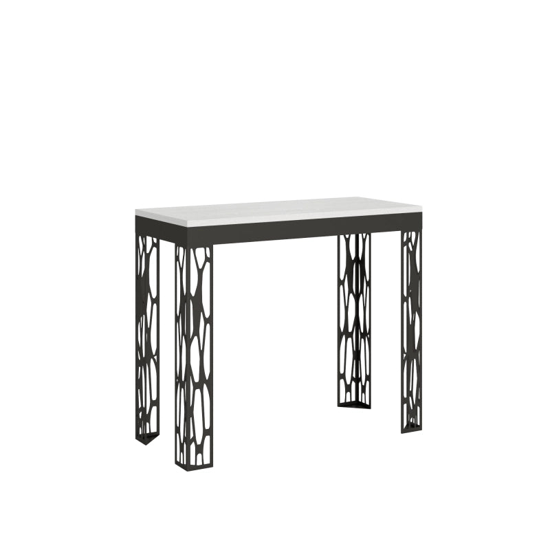 Consolle allungabile 90x40/300 cm Ghibli Evolution telaio Antracite - Bianco Frassino