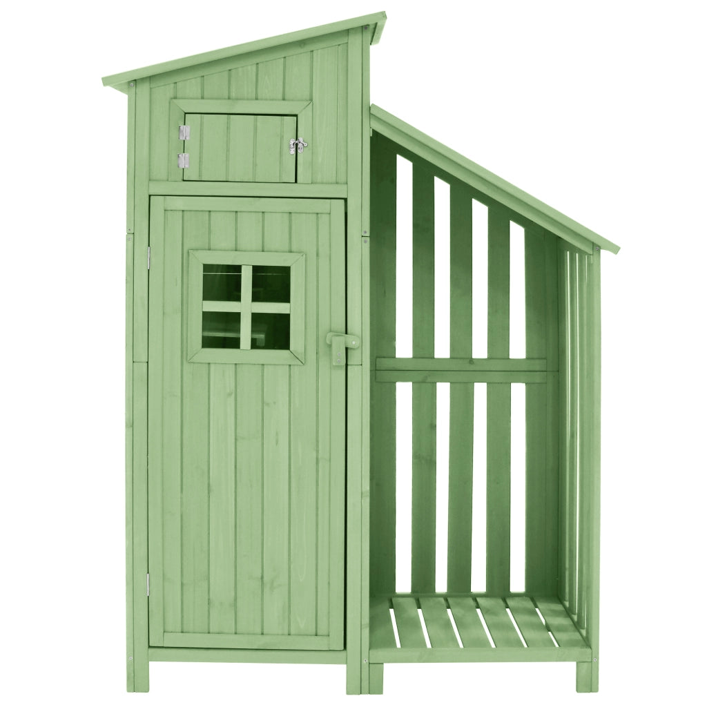 Capanno da giardino Armadio da giardino Armadio da giardino; Altezza x Larga: 124x46 cm; Altezza 124x46x174cm; adatto anche per piccoli giardini; Verde (Capanna di legno; 1 pezzo; Casa da giardino)