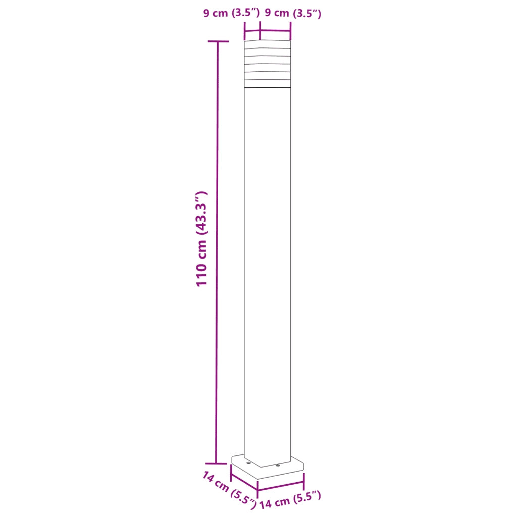 Lampade da Terra per Esterni 3pz Nere 110 cm in Alluminio 4006398