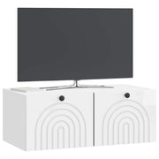 Mobile TV da Muro | Armadietto TV | Mobile Porta TV Bianco Lucido 78,5 x 41 x 30 cm