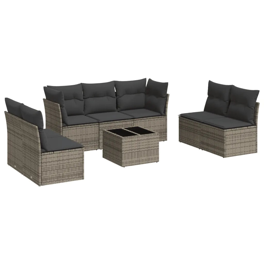 Set Divano da Giardino 8 pz con Cuscini Grigio in Polyrattancod mxl 87392