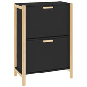 Scarpiera mobiletto portascarpe mobile per ingresso/corridoio/soggiorno 57,5 ​​x 33 x 80 cm legno ingegnerizzato nero 02_0021981