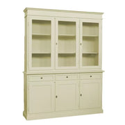 Cristalliera 3 porte legno shabby avorio 156x42x205 - Mobili 2G