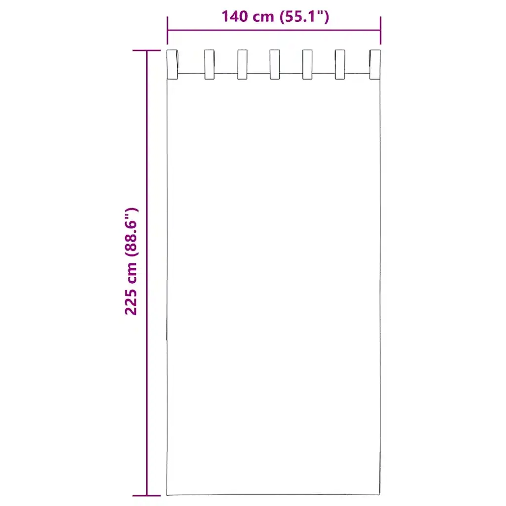 Tende in Voile con Passanti 2 pz Marrone Chiaro 140x225 cm