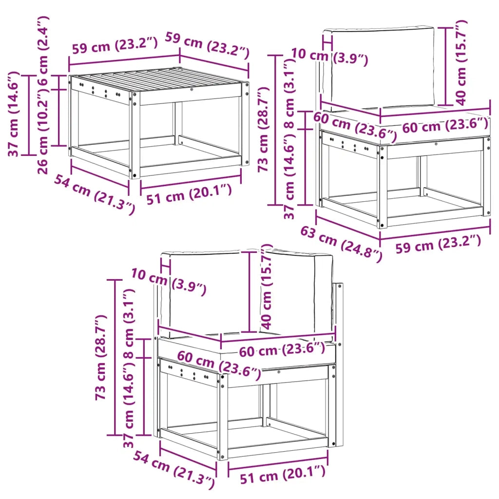 Set di divani da esterno 7 pz Bianco e Beige 3387302