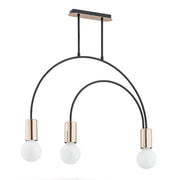 Plafoniera minimal HARRY 3 luci E27 metallo nero oro