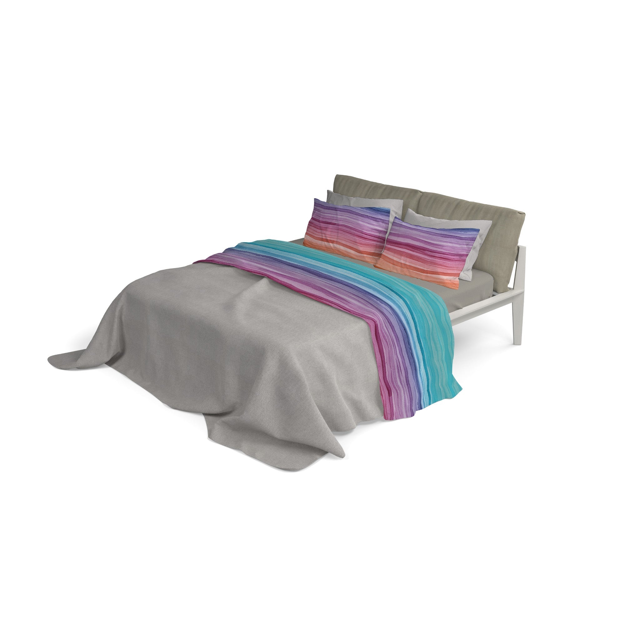 Set lenzuola Matrimoniale stampa sopra Sotto e Federe Rainbow