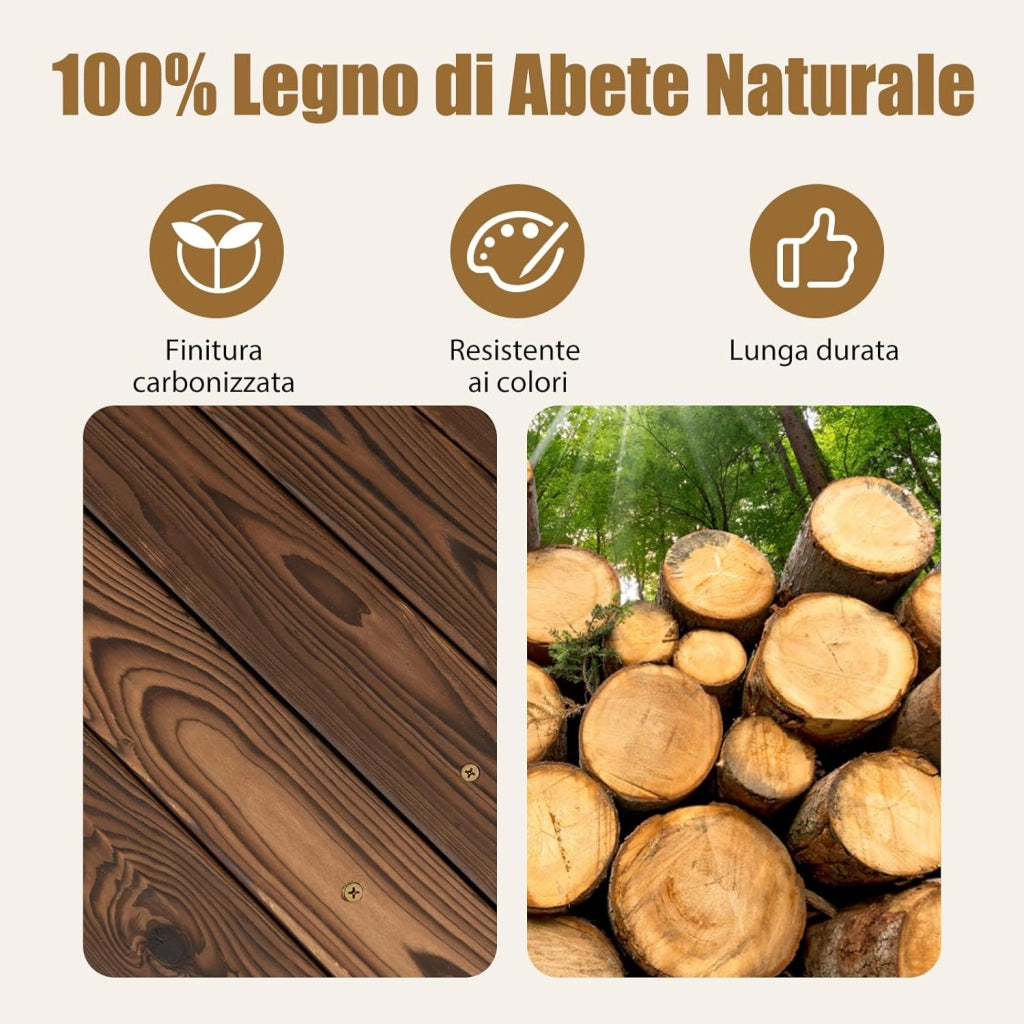 Ponte da Giardino in Legno di Abete 170 cm, Ponticello Decorativo con Ringhiere di Sicurezza, per Giardino Cortile e Fattoria, 171x76,5x58,5cm, Portata 180 kg