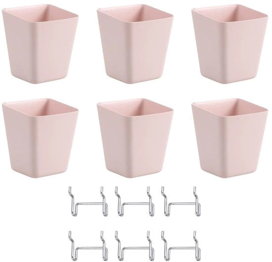 Organizzatore per la casa/lavorazione - 6 pezzi - Contenitore di archiviazione appeso - Materiale polipropilene - Dimensioni 12 x 10 x 13 cm - Contenitore di archiviazione
