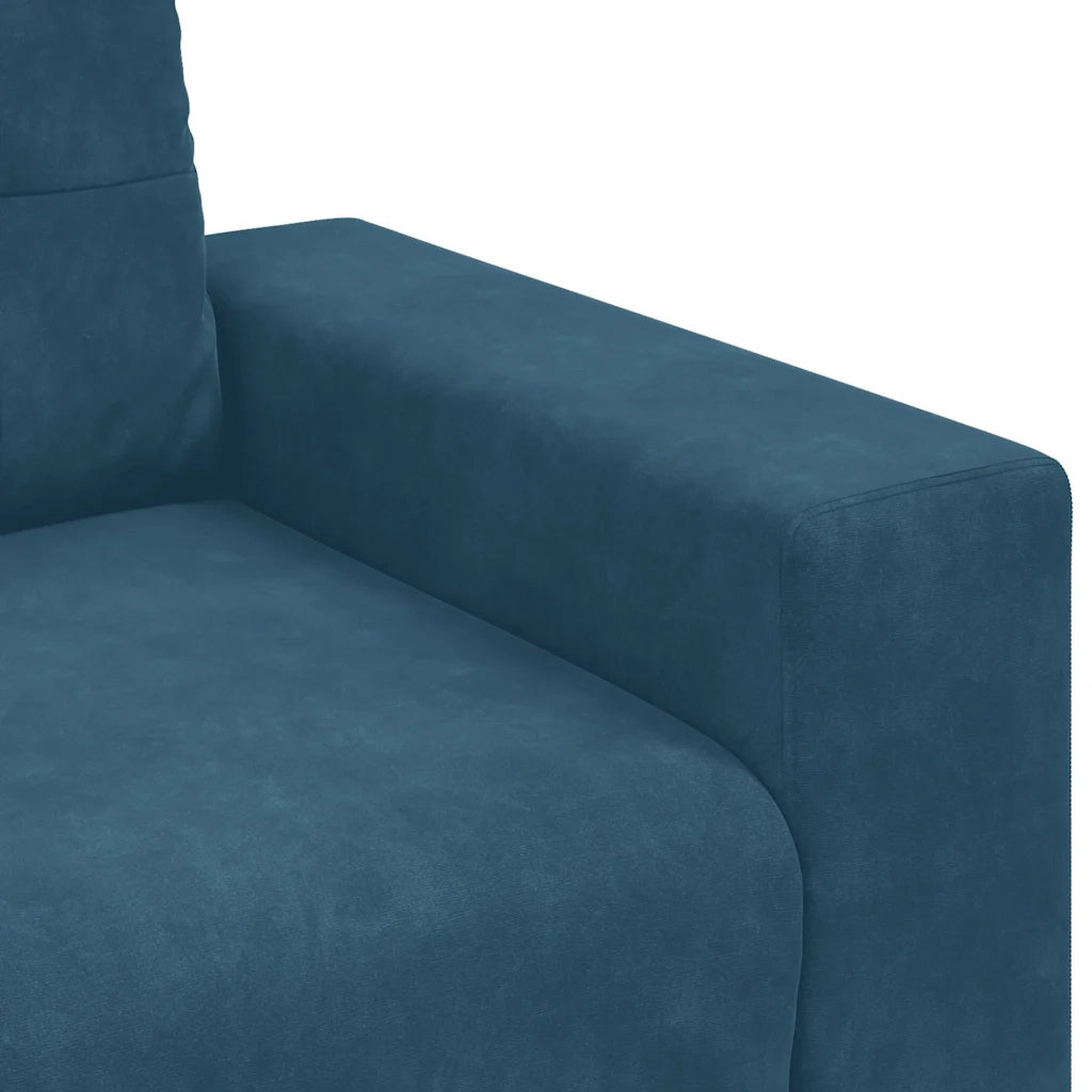 vidaXL Divano Sedia Blu 60 cm Velluto