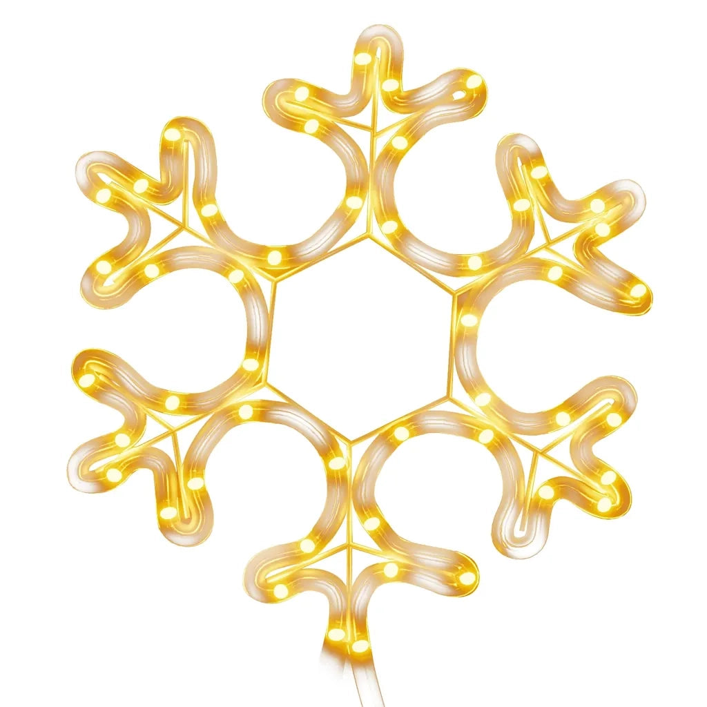 Figura Natalizia Fiocco di Neve con 48 LED Bianco Caldo 27x27cm 343293