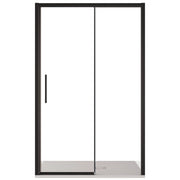 Porta doccia scorrevole con profili neri cristallo 6mm h195 anticalcare lagoa, misura 100