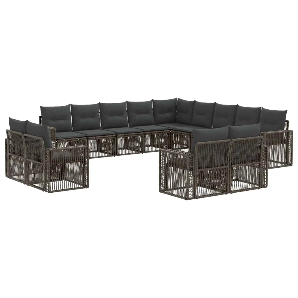 Set Divano da Giardino 13 pcs Grigio e Grigio Scuro polyrattan 3435305