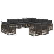 Set Divano da Giardino 13 pcs Grigio e Grigio Scuro polyrattan 3435305