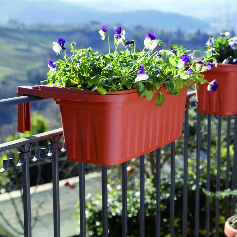 Bama FIORIERA RETTANGOLARE RONDINE Col. Terracotta cm. 50x20x18,5 h