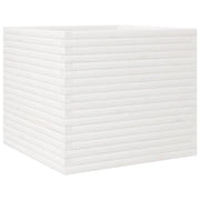 Fioriera | Cassetta per fiori | Vaso da Giardino Bianca 80x80x68,5cm Legno Massello di Pino