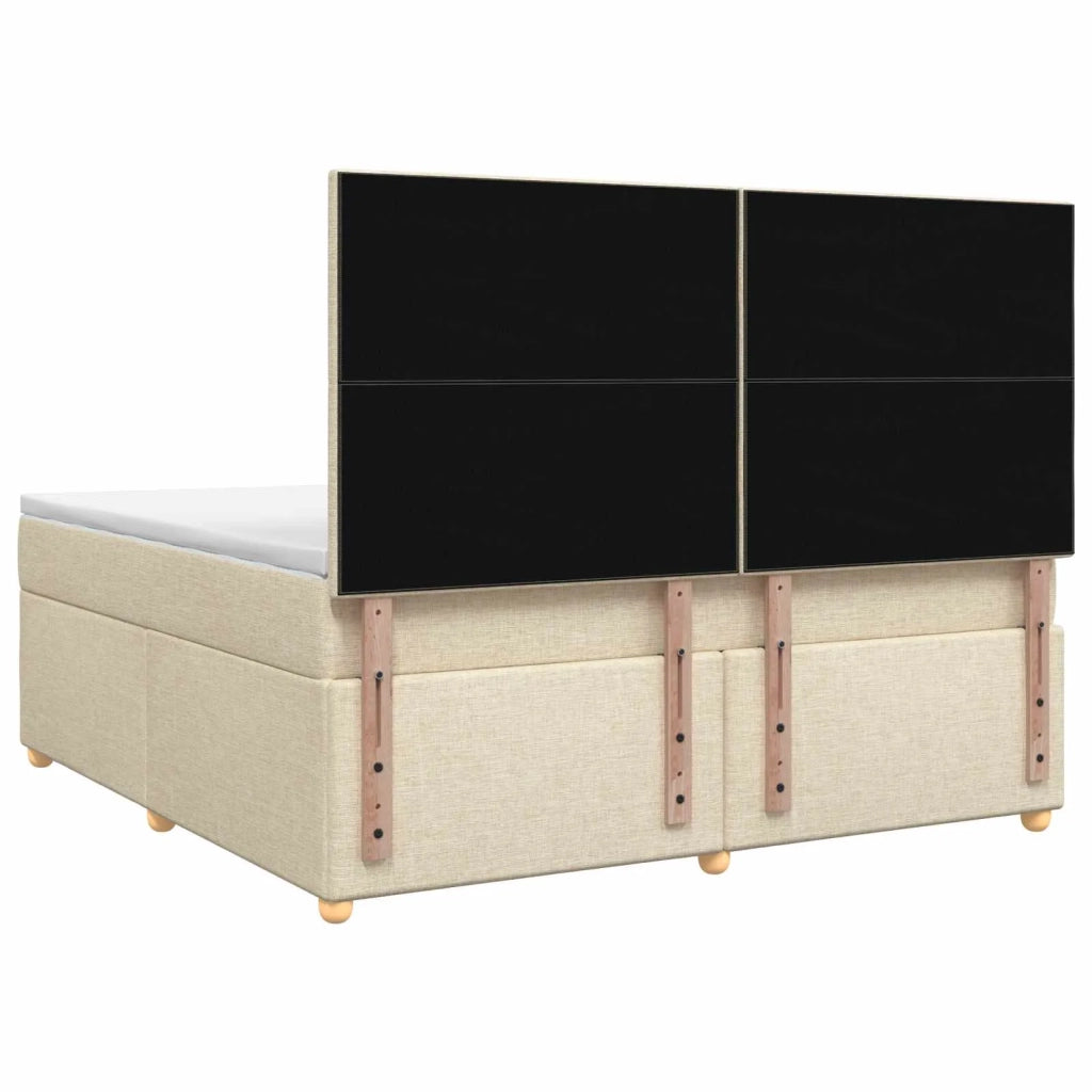 Letto box spring con materasso Crema 160 x 200 cm Tessuto 3453926