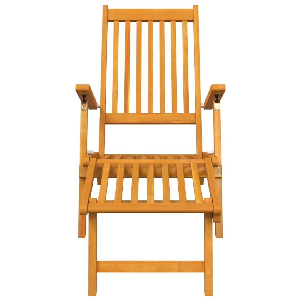 Sedie da esterno con poggiapiedi e tavolo 167 x 56 x 75 cm legno massello di acacia 02_0011918