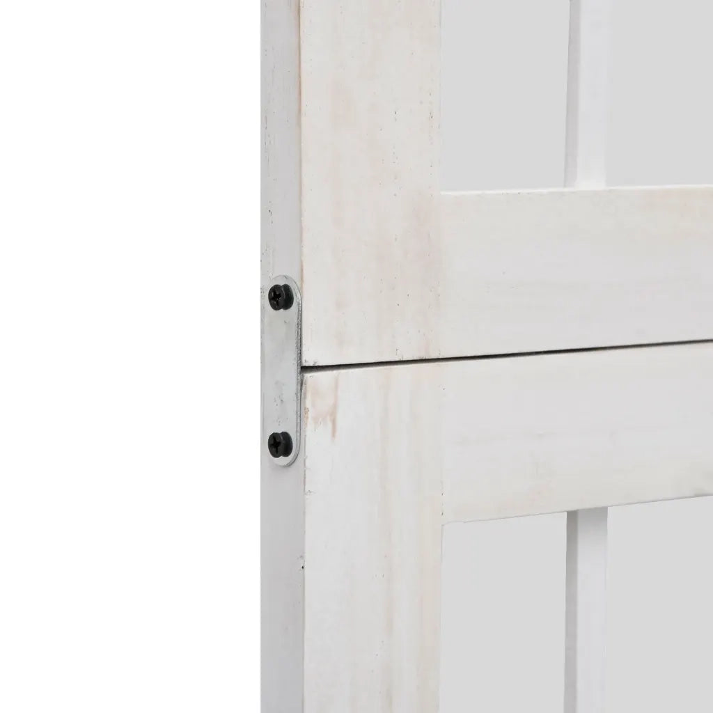 Divisorio Ambienti 6Pannelli Bianco Legno Massello di Paulownia 358794