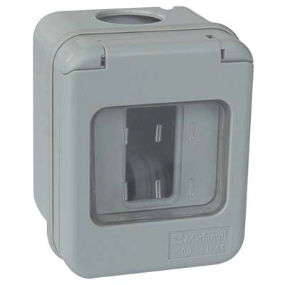 INVOLUCRO A PARETE + PORTELLA IP44 MARLANVIL - POSTI 1 MM 66X82 H.MM 57 X VENUS- 6 pezzi