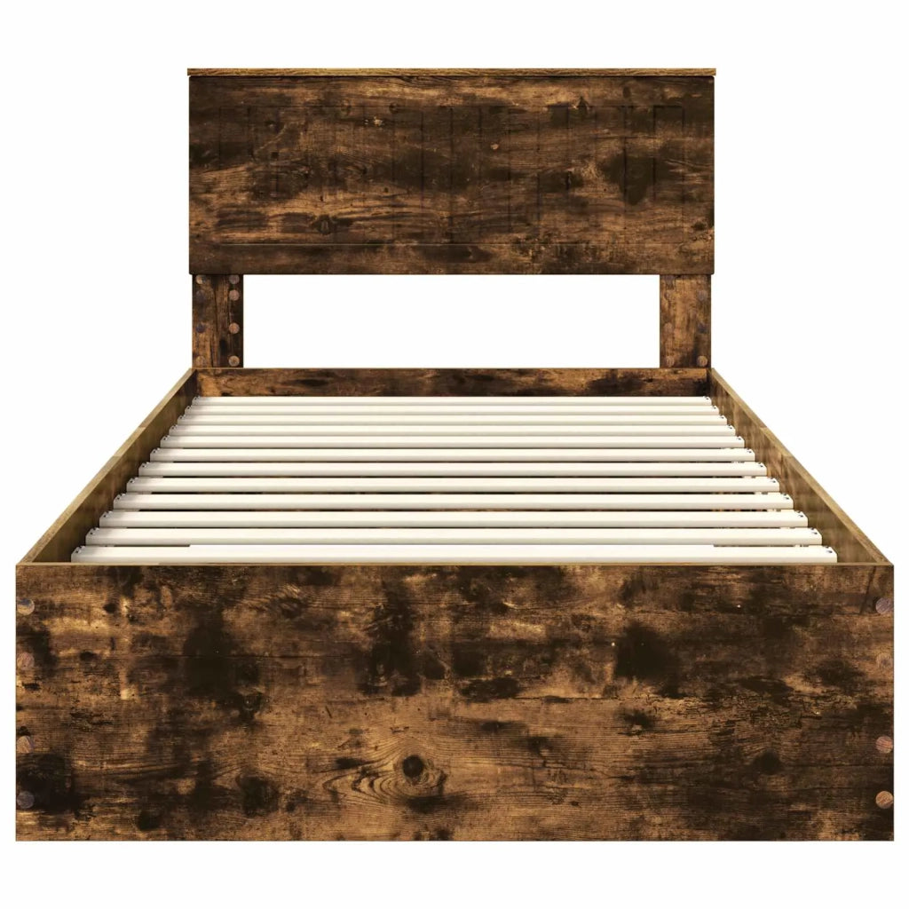 Struttura del letto Rovere fumé 100 x 200 cm Legno multistrato