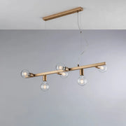 Lampadario Contemporaneo Fabian Metallo Oro 6 Luci E27